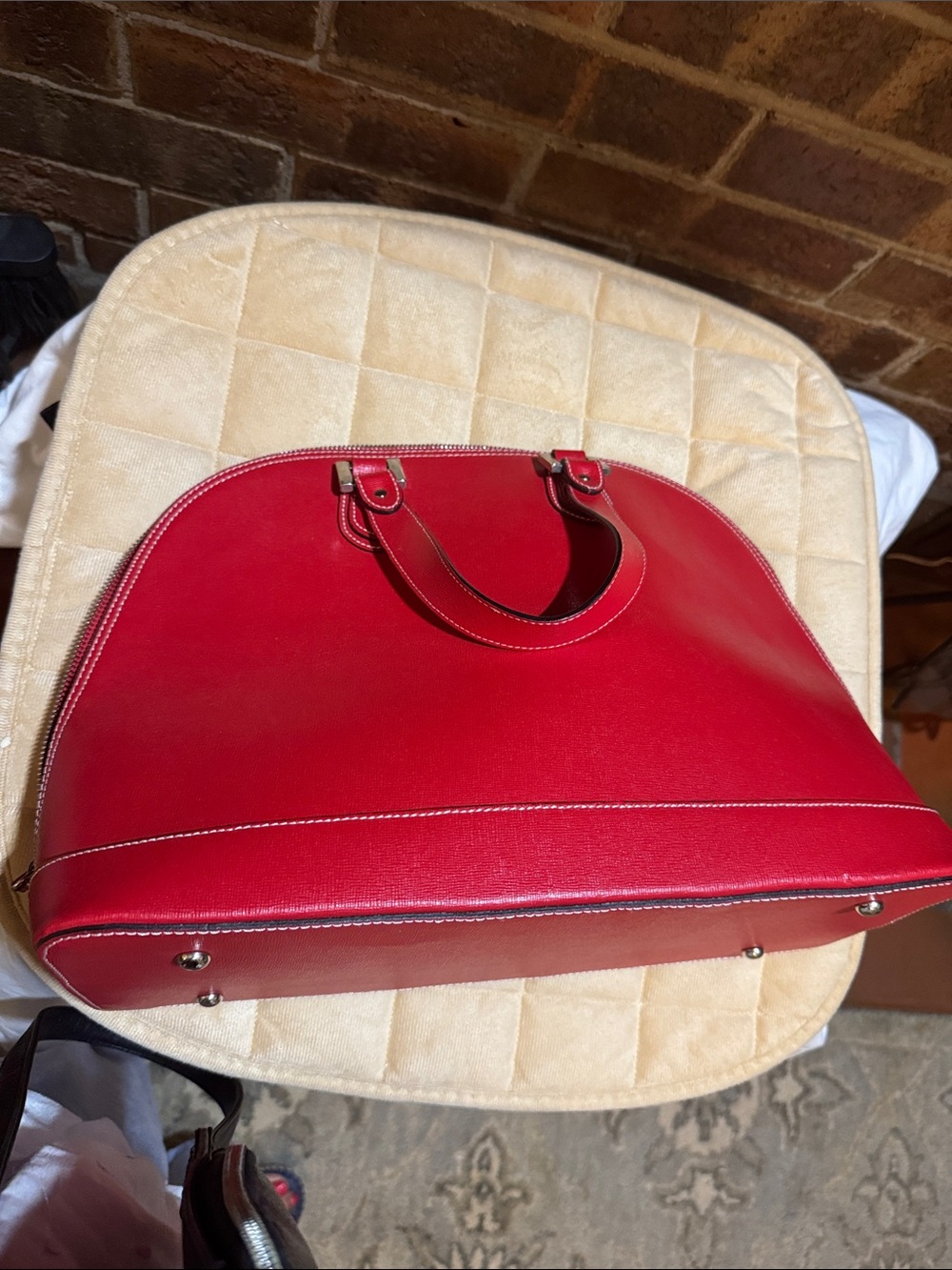 Alberta Di Canio Red Dome Satchel